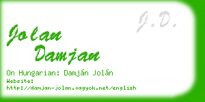 jolan damjan business card