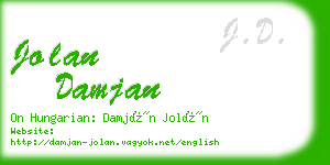 jolan damjan business card